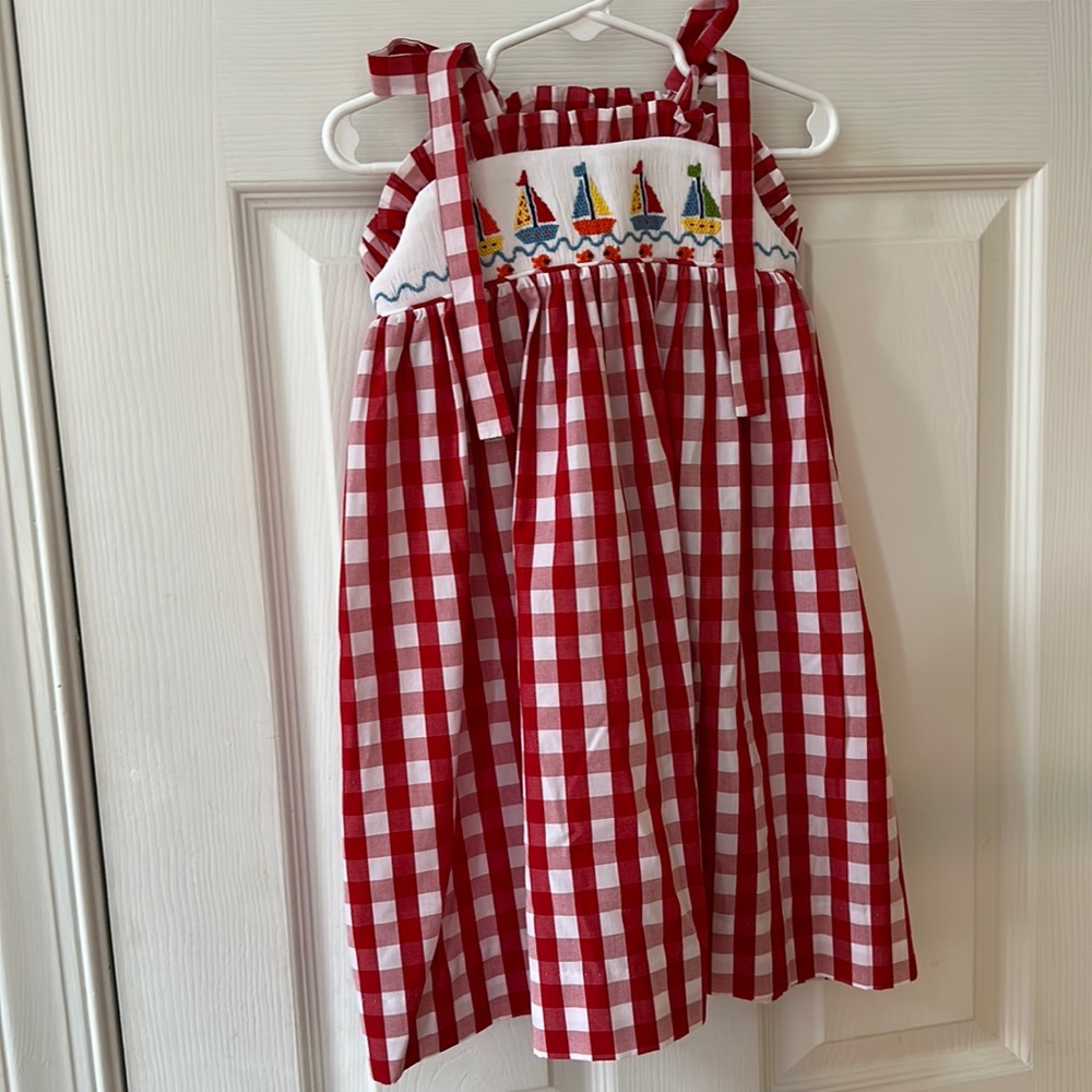 Castles and Crowns 4T sailboat smocked dress